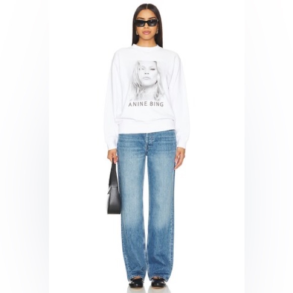 ANINE BING Ramona Kate Moss Cotton Sweatshirt NWT - Picture 8 of 16